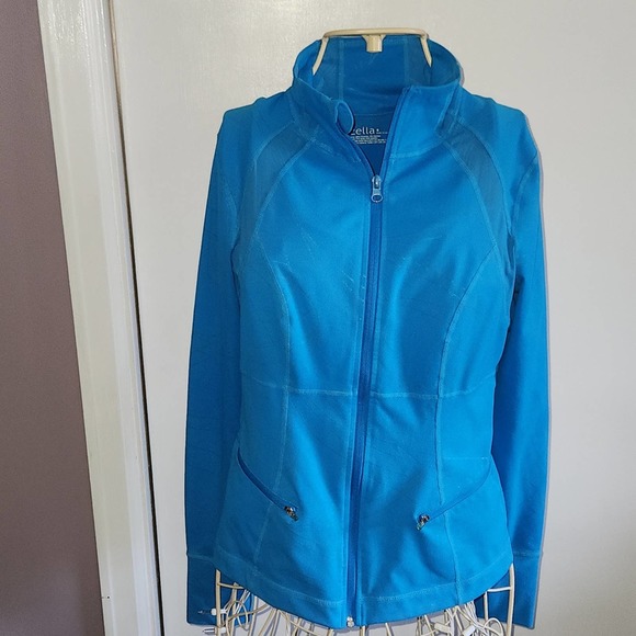 Zella Jackets & Coats Zella Blue Track Jacket Activewear Mesh Panel Ventilation Size S